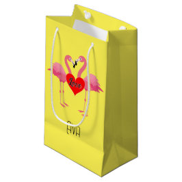 Pequeña Diseño de amor Flamingo Rosa - Bolsa de regalo - P