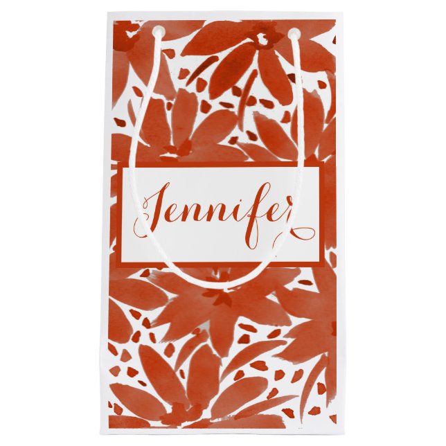 Pequeña Diseño floral personalizado en bolsa de regalo de  (Anverso)