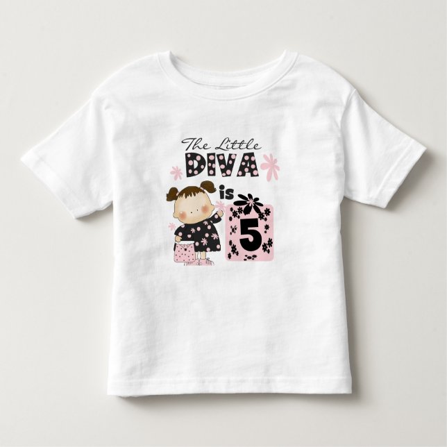 Pequeña Diva 5 camisetas de cumpleaños y regalos (Anverso)