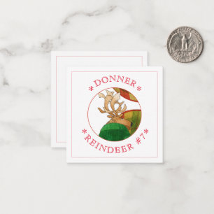 Pequeña DONNER REINDER Tarjeta plana cuadrada de 2,5"