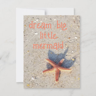 Pequeña Dream Big bonito starfish tarjeta de playa