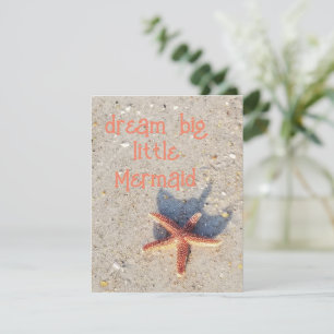 Pequeña Dream Big bonito starfish tarjeta de playa