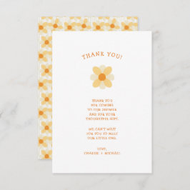 Pequeña ducha de bebé Daisy nota de agradecimiento