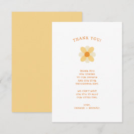 Pequeña ducha de bebé Daisy nota de agradecimiento