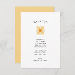 Pequeña ducha de bebé Daisy nota de agradecimiento