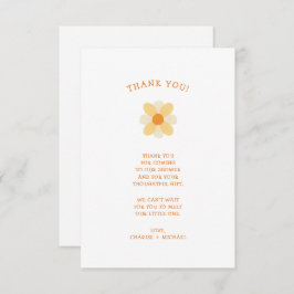 Pequeña ducha de bebé Daisy nota de agradecimiento