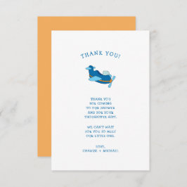 Pequeña ducha de bebé de avión nota de agradecimie