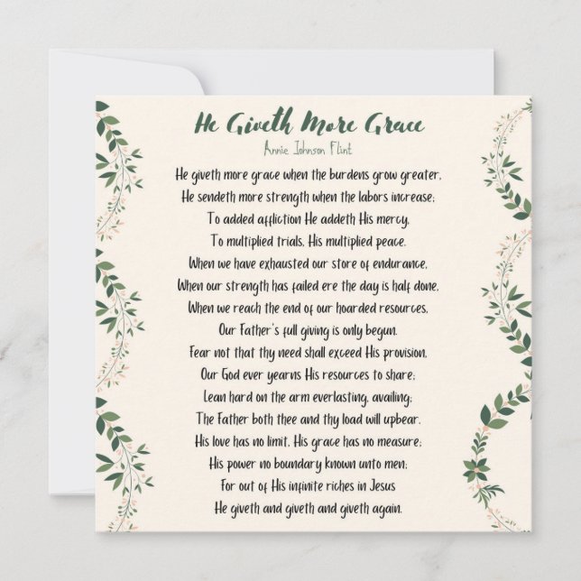 Pequeña Él entrega más tarjeta plana de Grace Square - gra (Anverso)