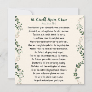 Pequeña Él entrega más tarjeta plana de Grace Square - gra