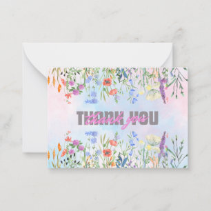 Pequeña Elegancia floral Tarjeta de agradecimiento