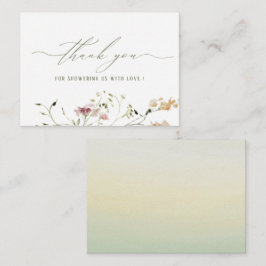 Pequeña Elegante acuarela Flores salvajes Bebé Tarjeta de 