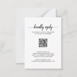 Pequeña Elegante Boda de código QR de foto Mini tarjeta RS