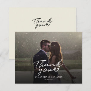 Pequeña Elegante Boda de guión gráfico Tarjeta de agradeci