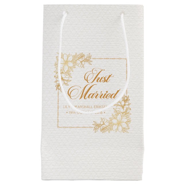 Pequeña Elegante Boda recién casado| Bolsa de regalo (Anverso)