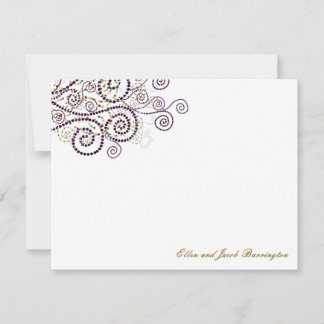 Pequeña Elegante Boho Purple Spiral Boda Gracias Tarjeta