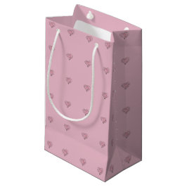 Pequeña Elegante Bolsa de Regalo Rosa de Corazón Negro y R
