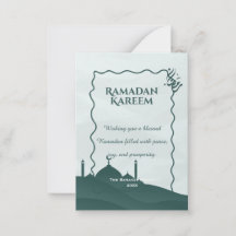 Elegante Ramadan Kareem Tarjeta Islámica Personali