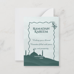 Pequeña Elegante Ramadan Kareem Tarjeta Islámica Personali