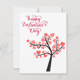 Pequeña Elegante rosa con tarjeta Día de San Valentín blan