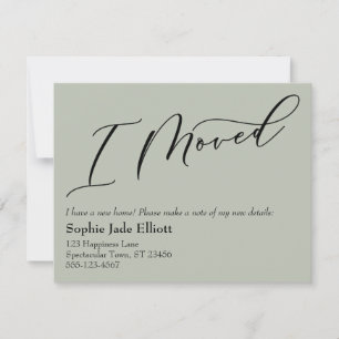 Pequeña Elegante Sage Green Moví Nueva Tarjeta De Direcció