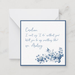 Pequeña Elegante Serás Mi Tarjeta Boda Azul