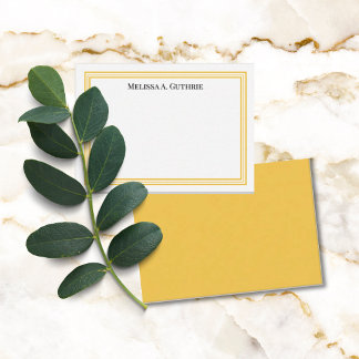 Pequeña Elegante Tarjeta Amarilla Personalizada con Triple