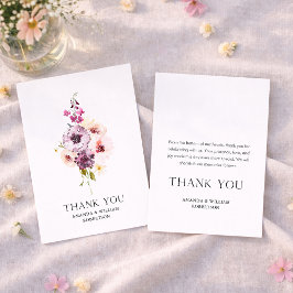 Pequeña Elegante tarjeta Boda de agradecimiento con diseño