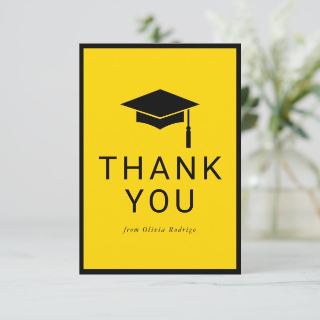 Pequeña Elegante Tarjeta de agradecimiento de graduación p (Anverso de pie)