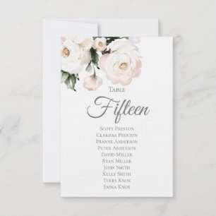 Pequeña Elegante tarjeta de asignación de mesa de Boda flo