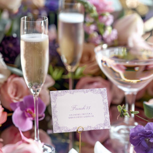 Pequeña Elegante tarjeta de cóctel romántico púrpura vinta