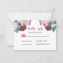 Elegante Tarjeta de Respuesta Boda Floral Lilac