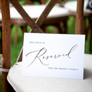 Pequeña Elegante tarjeta de Rótulo reservada para bodas de