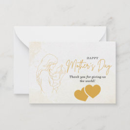 Pequeña Elegante tarjeta del Día de la Madre Dorada