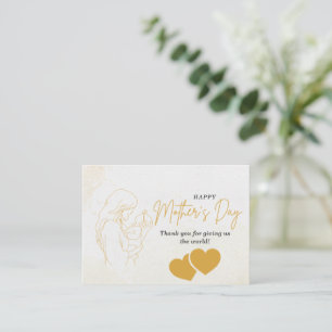 Pequeña Elegante tarjeta del Día de la Madre Dorada
