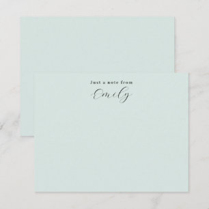 Pequeña Elegante Tarjeta Plana Personalizada en Verde Ment