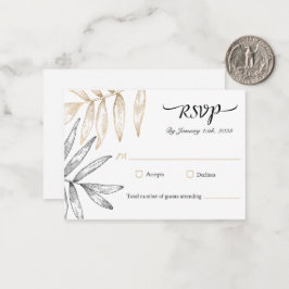 Pequeña Elegante tarjeta RSVP de Boda Tropical de Verdor