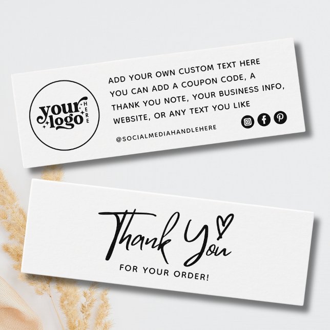 Pequeña Empresa Gracias Por Su Tarjeta De Pedido (small business thank you card,logo thank you,thanks for your order card,your order etsy )