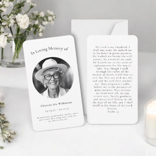 Pequeña en memoria amorosa tarjeta de oración simple moder