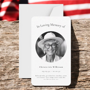 Pequeña en memoria amorosa tarjeta de oración simple moder