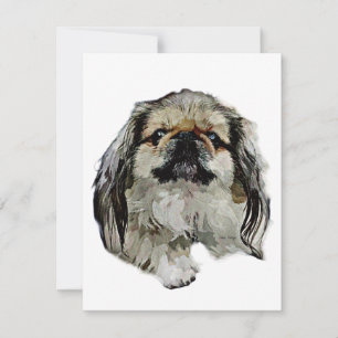 Pequeña Estacionamiento de Pekingese - tarjeta en blanco
