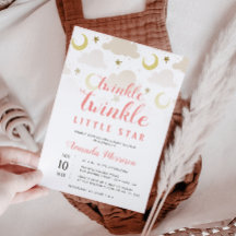 pequeña estrella chica bebé invitación a ducha