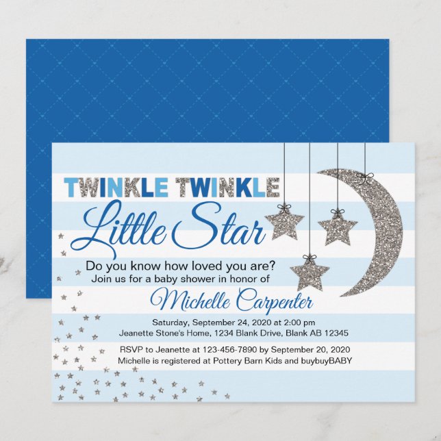 pequeña estrella pequeña invitación a la ducha de  (Anverso / Reverso)