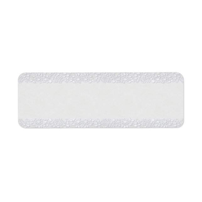 Pequeña etiqueta blanca floral apoteórica (Frente)