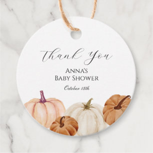 Pequeña etiqueta de favor de Baby Shower de calaba