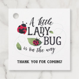 Pequeña etiqueta de favor de Baby Shower Ladybug