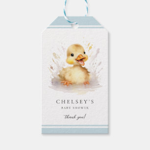 Pequeña etiqueta de regalo azul de Baby Shower Duc