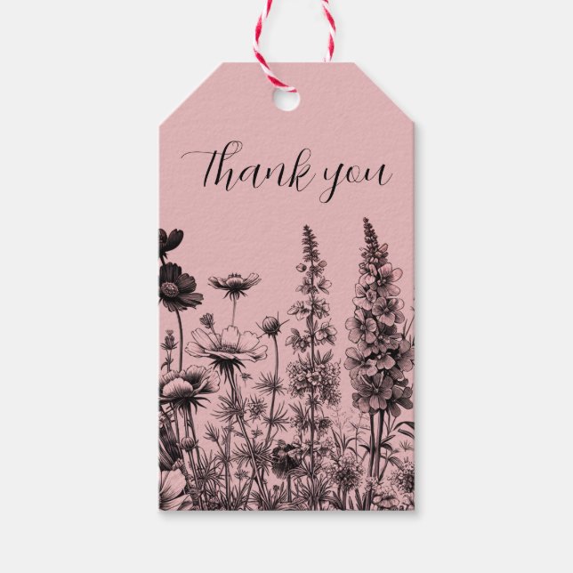 Pequeña etiqueta de regalo de flores silvestres (Anverso)