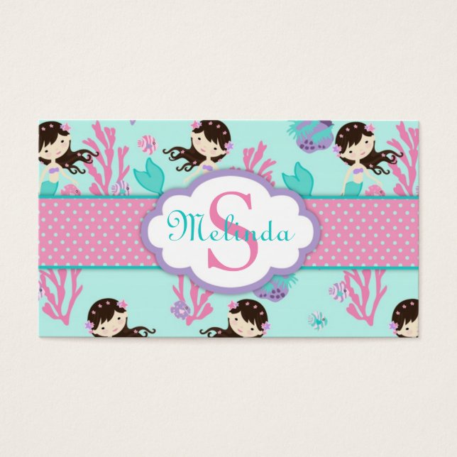 Pequeña etiqueta de regalo de Sirena M Brunette (Frente)