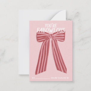 Pequeña FaBOWlous Bow Classroom Tarjeta de San Valentín