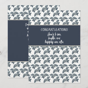 Pequeña Felicitaciones Ducha o Tarjeta Boda Blue Tan